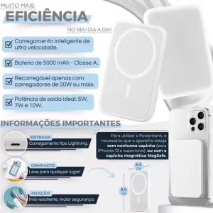 Carregador Portátil Power Bank Mag-safe Compatível iPhone